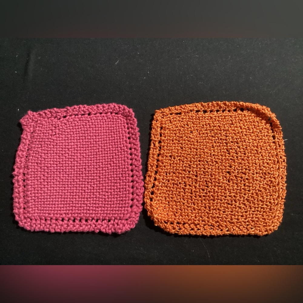 Hand knit dishcloths (Set#5) - Picture 3 of 4